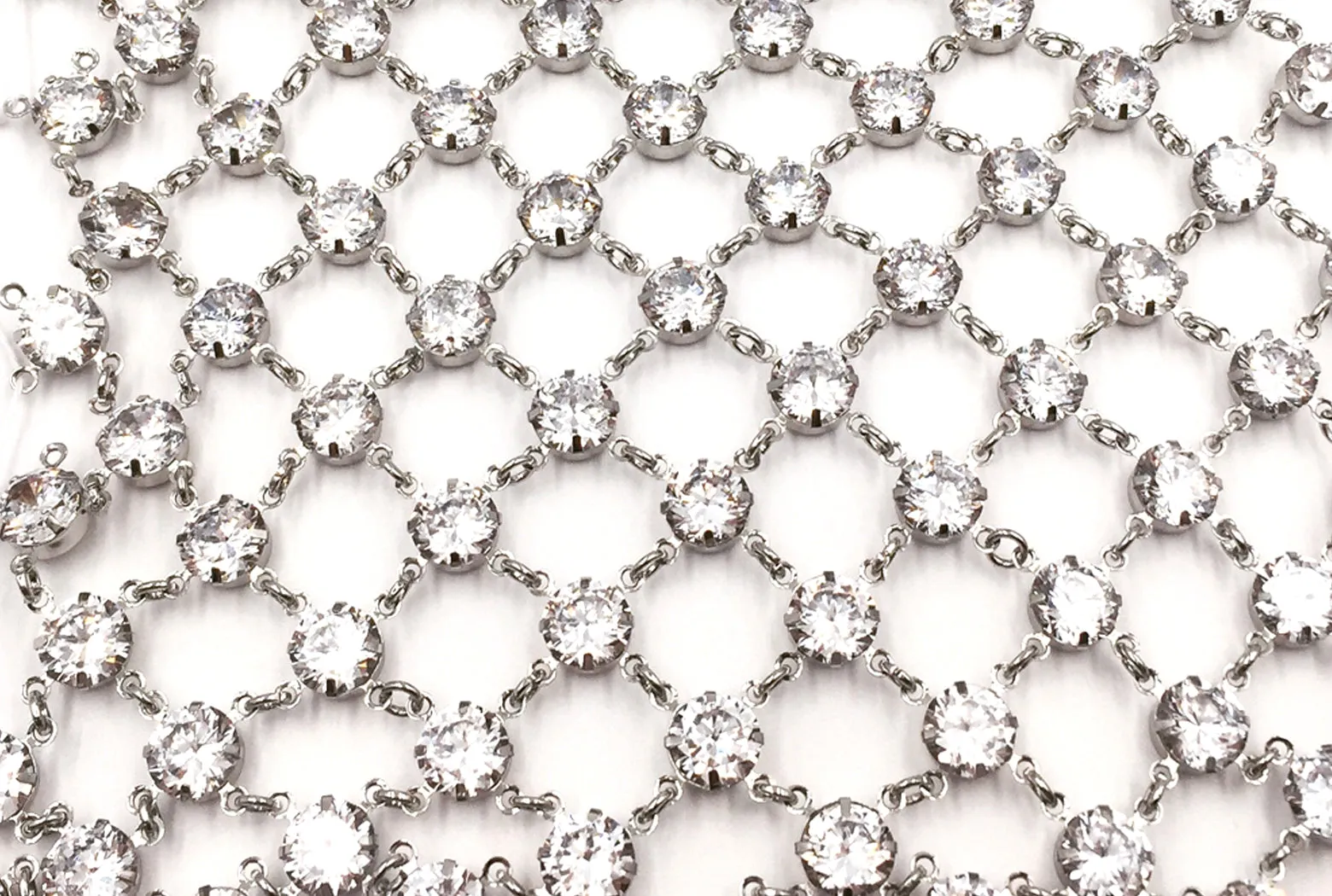AAAA2066 Luxury Cubic Zirconia Crystal Mesh With Heavy Duty O Rings