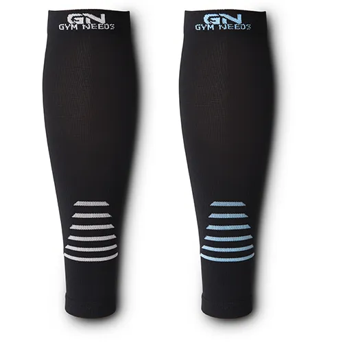 Calf Compression Sleeve for Men & Women - Black & Blue Pair