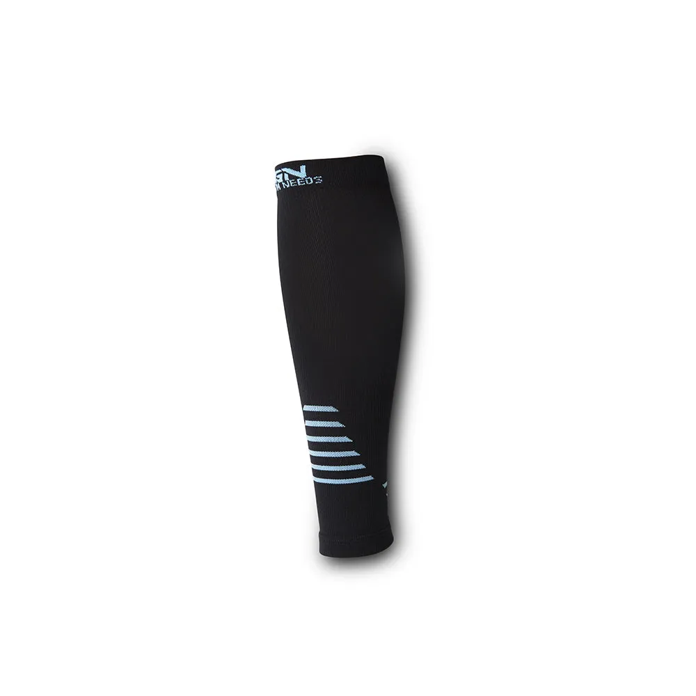 Calf Compression Sleeve for Men & Women - Black & Blue Pair