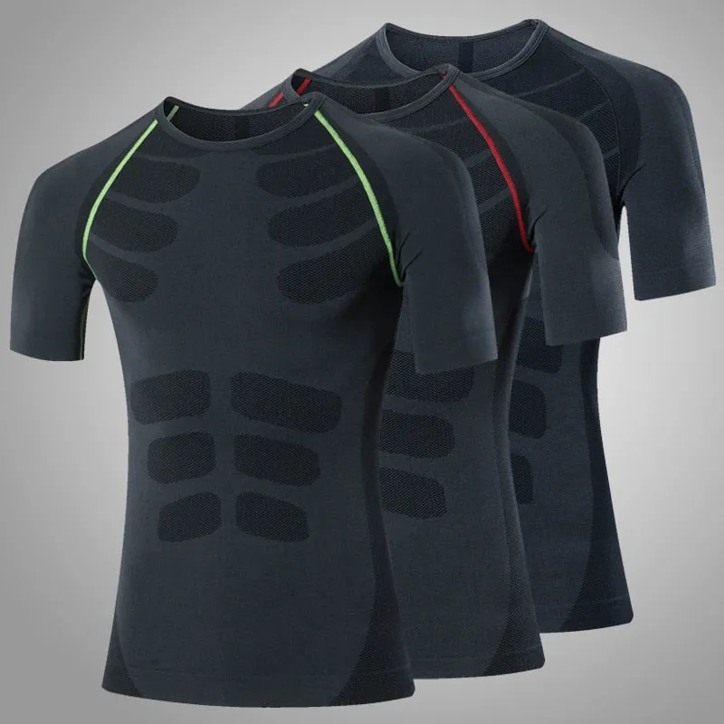 Clearance Compression Gym Shirt Fitness Running T-shirt Short Sleeve Jogging tshirt Men Training Sports Jersey Rashgard Male