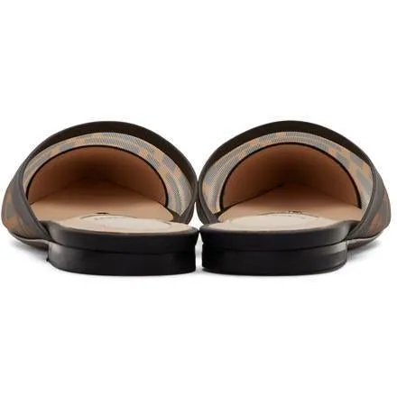 Fendi Black Mesh 'Forever Fendi' Colibri Slippers