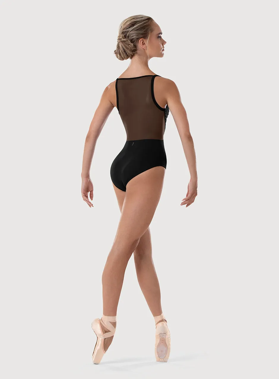 Ladies Vivica Mesh Back Leotard Black