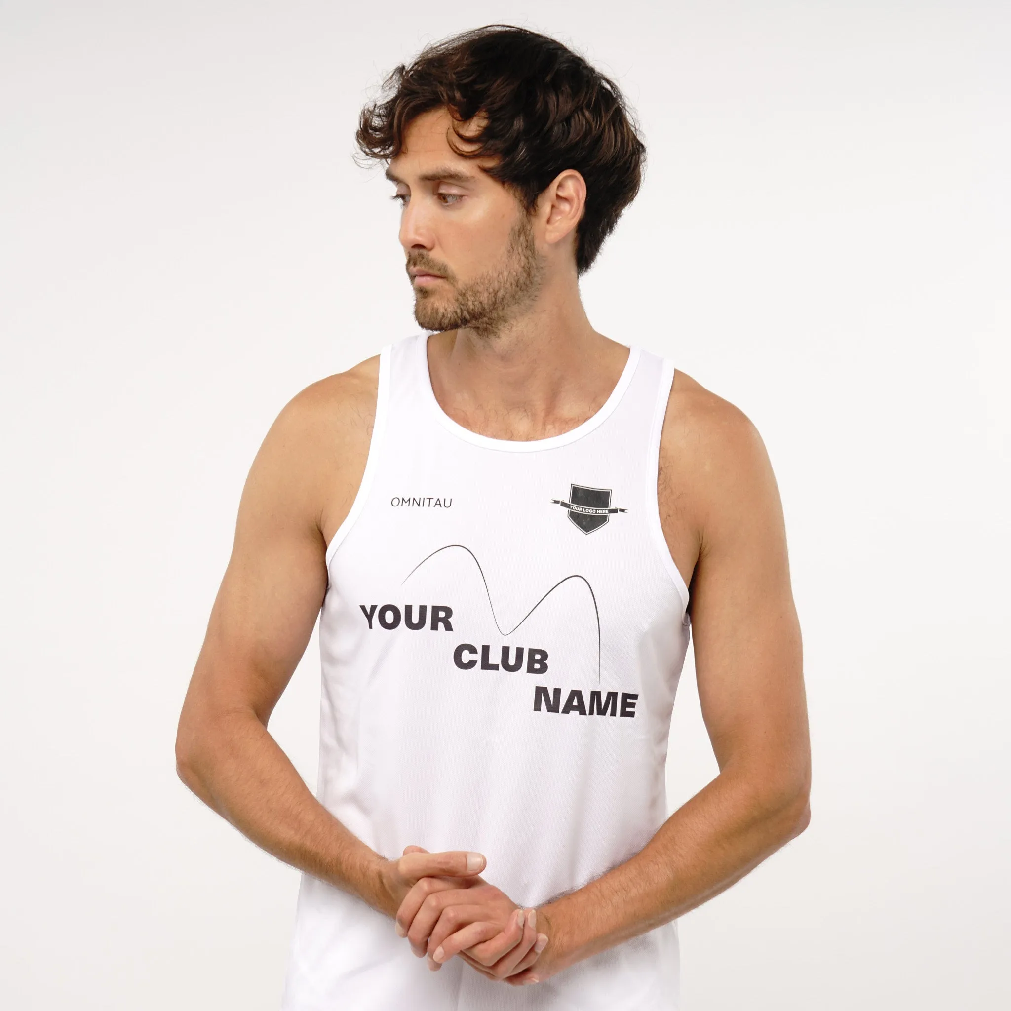 Omnitau Men's Core Crew Neck Athletics Vest - White