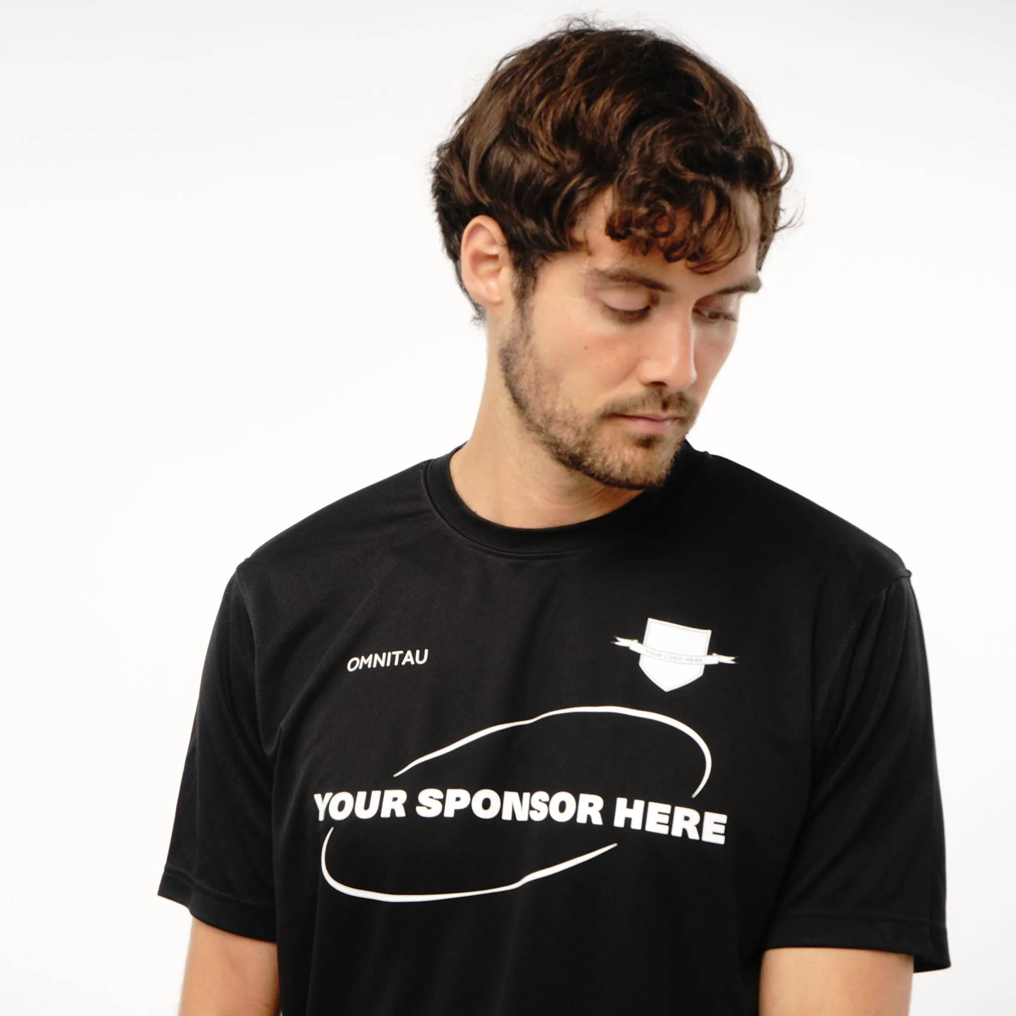 Omnitau Men's Core Football Crew Neck Shirt - Black