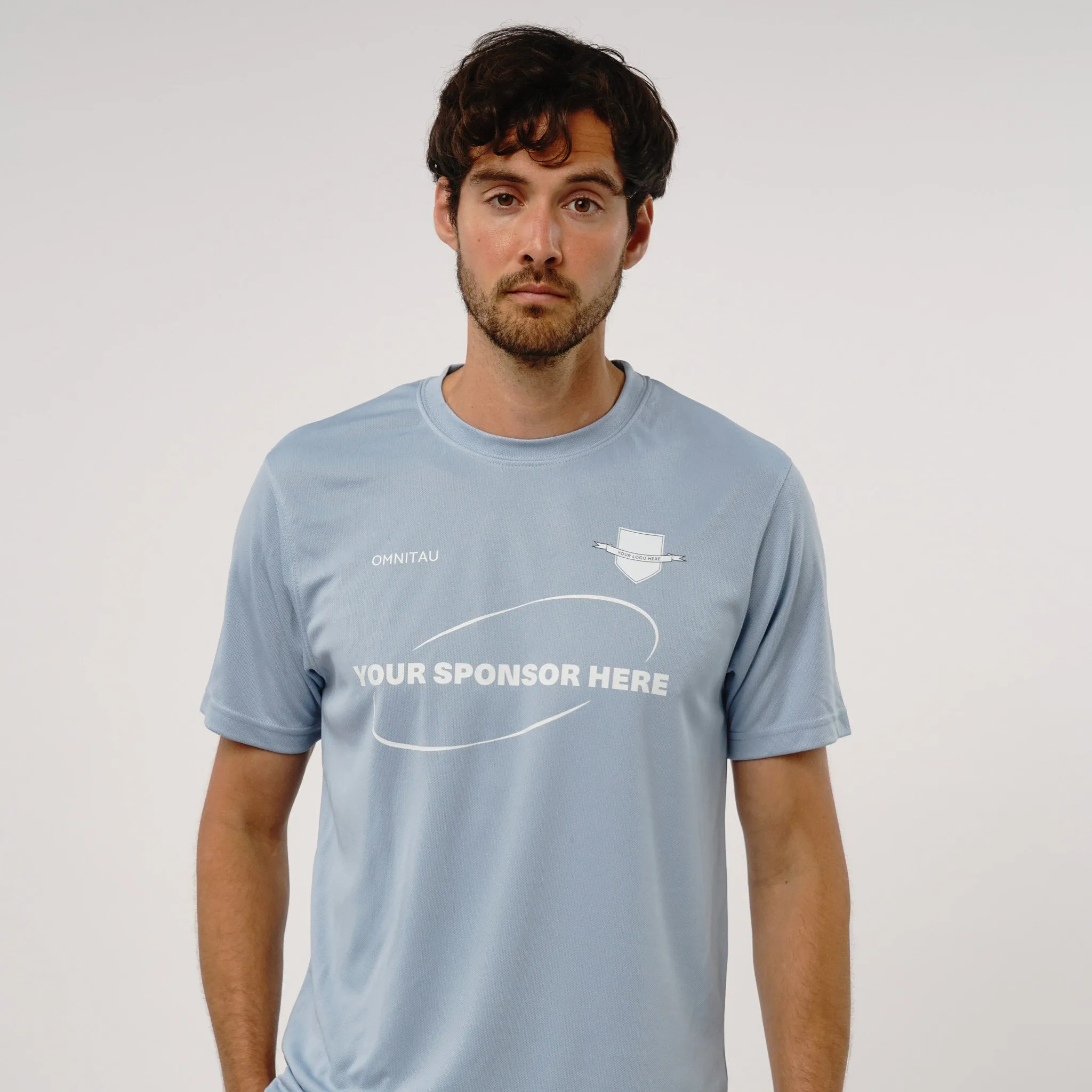 Omnitau Men's Core Football Crew Neck Shirt - Sky Blue