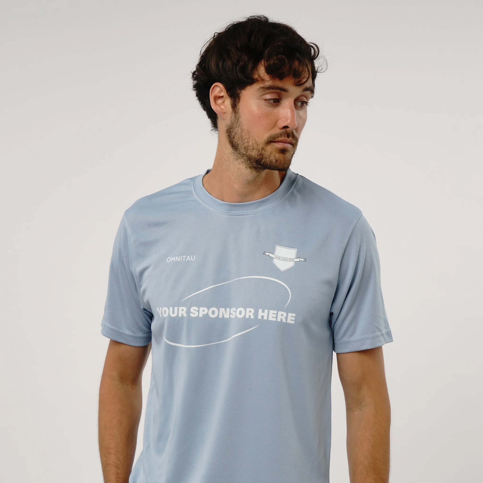 Omnitau Men's Core Football Crew Neck Shirt - Sky Blue