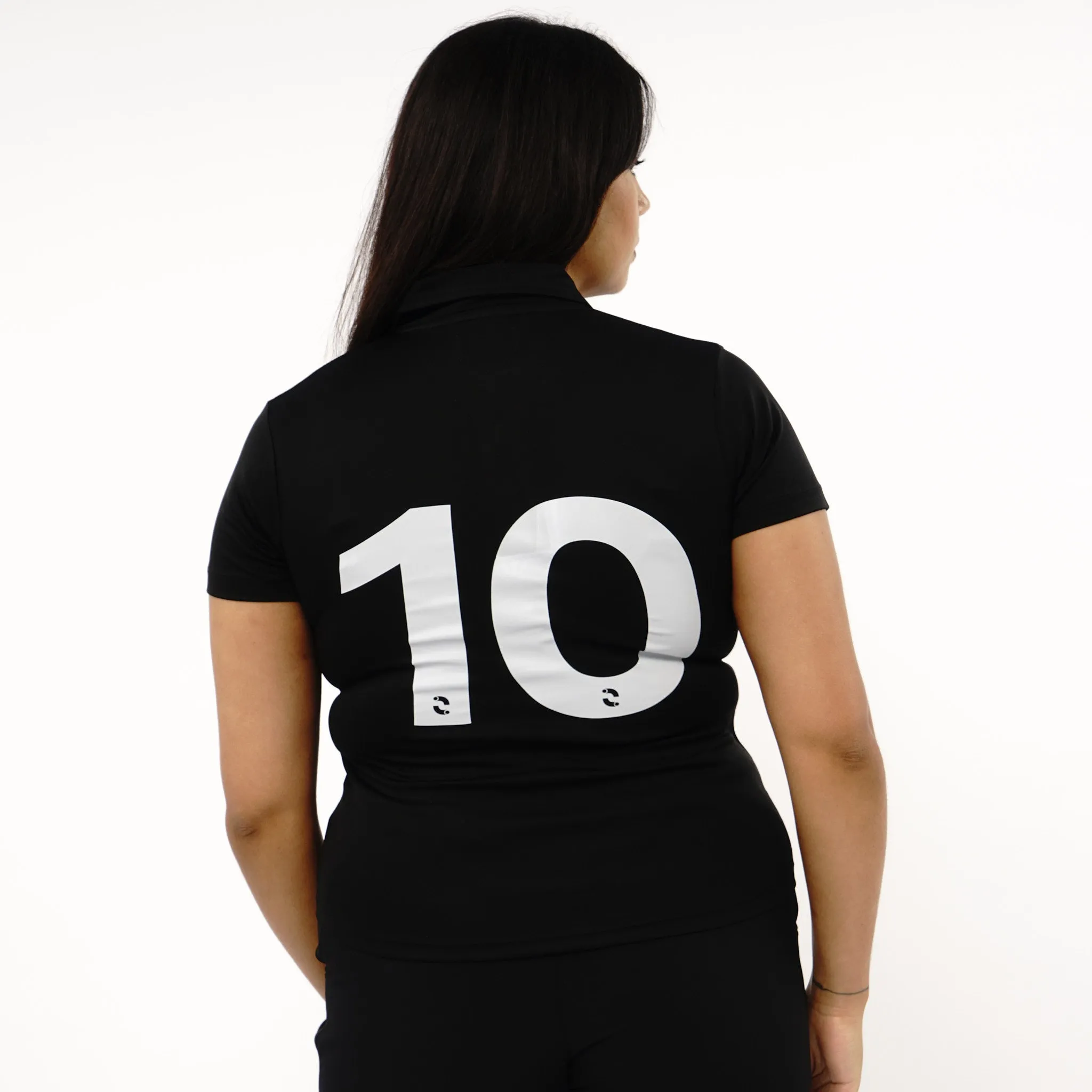 Omnitau Women's Core Football Polo Neck Shirt - Black