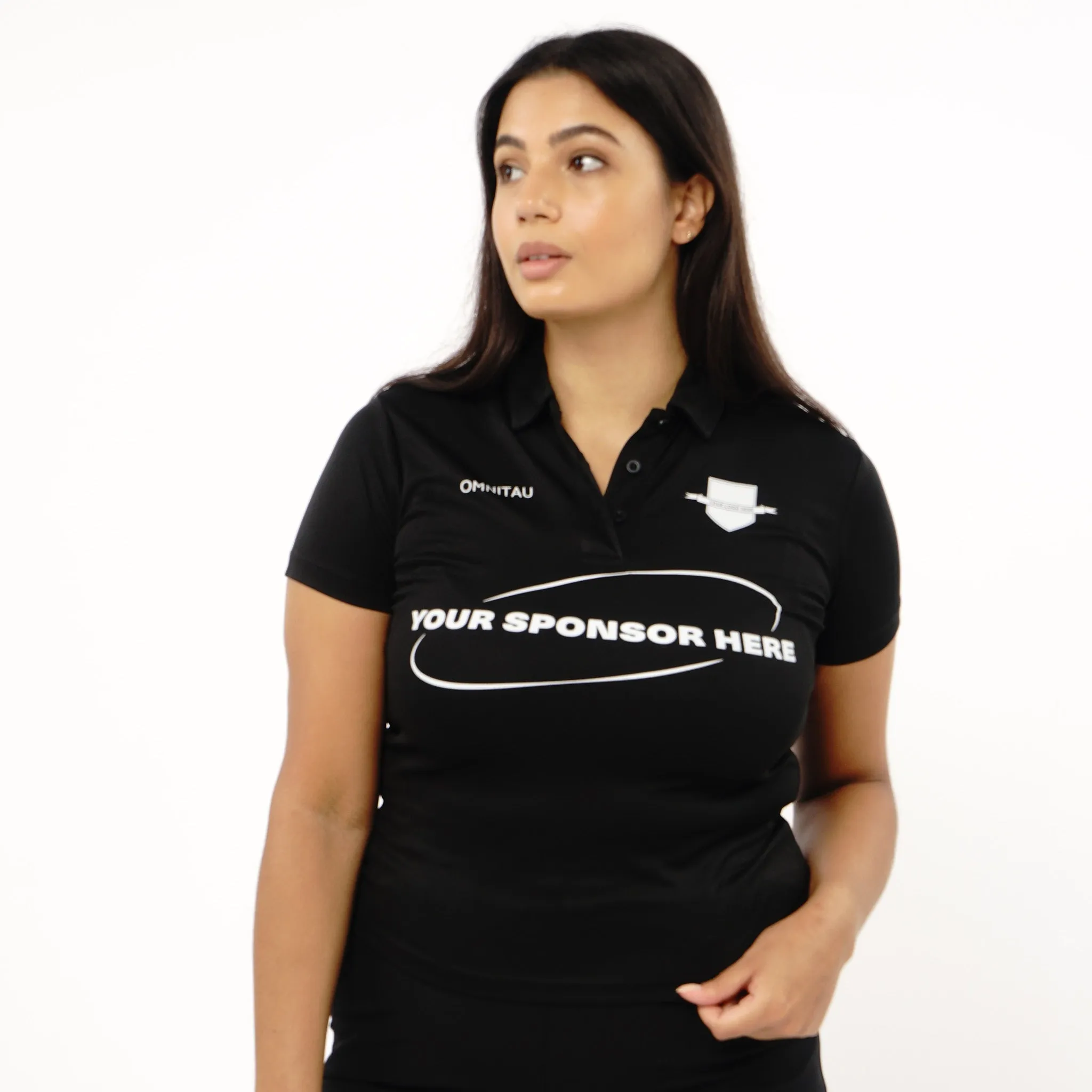Omnitau Women's Core Football Polo Neck Shirt - Black