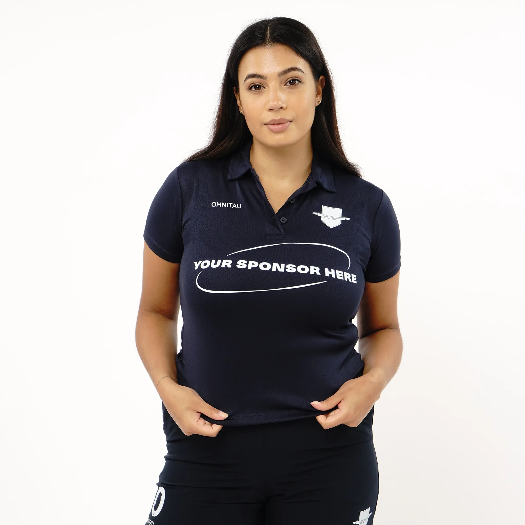 Omnitau Women's Core Football Polo Neck Shirt - French Navy