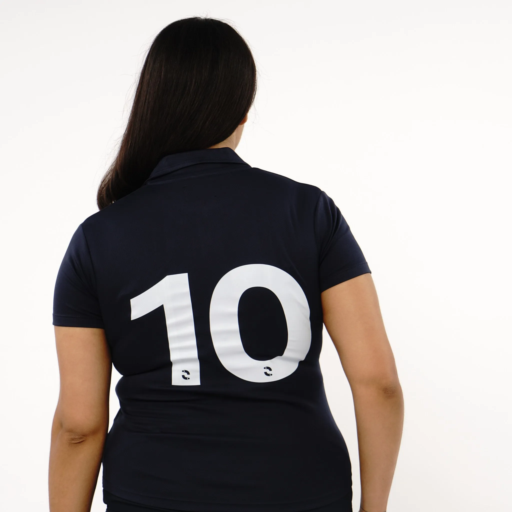 Omnitau Women's Core Football Polo Neck Shirt - French Navy