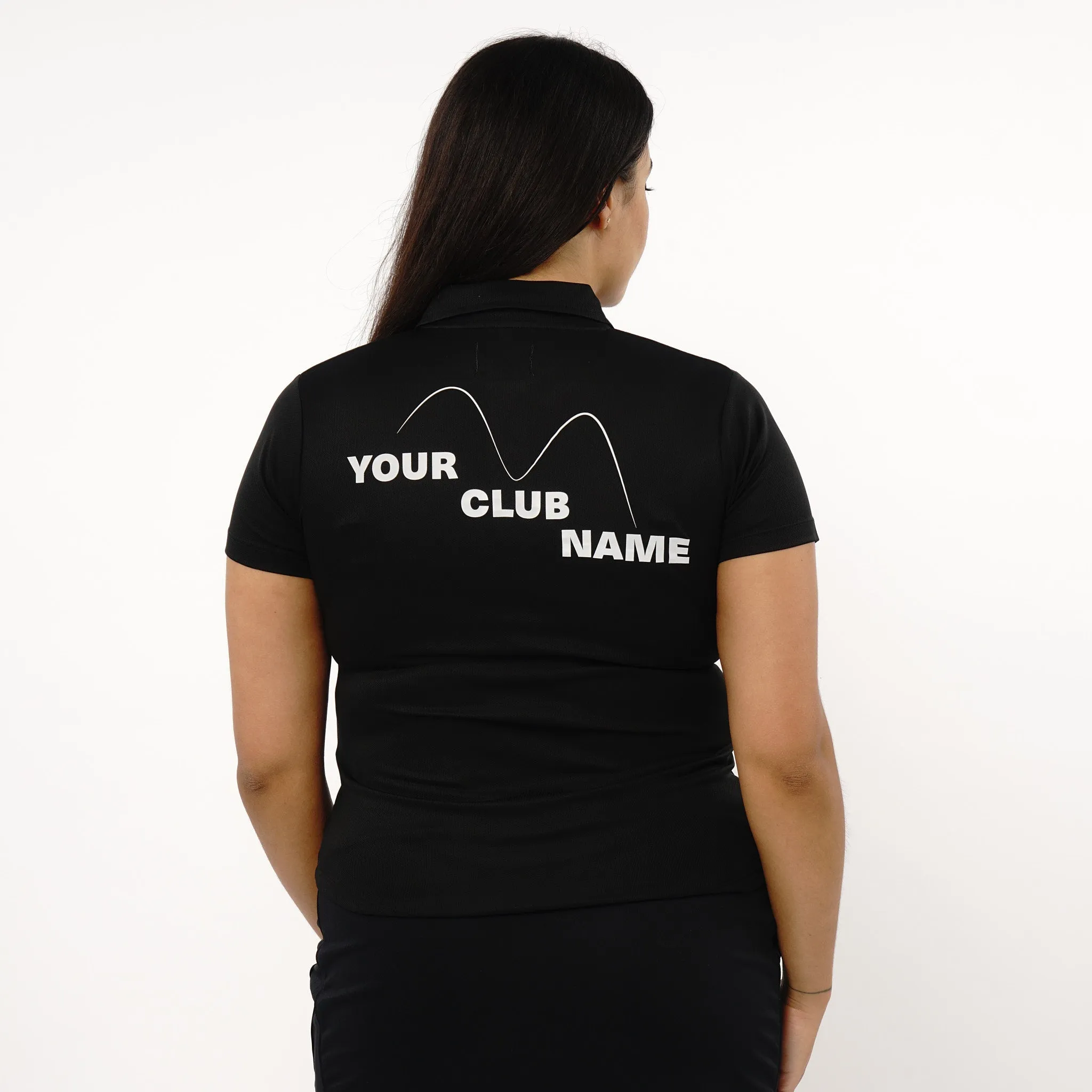 Omnitau Women's Core Multisport Playing Polo Neck Shirt - Black