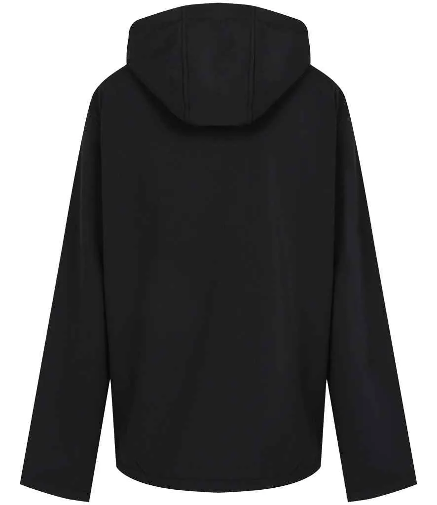 Regatta Navigate Two Layer Hooded Soft Shell Jacket | Black/Orange Pop
