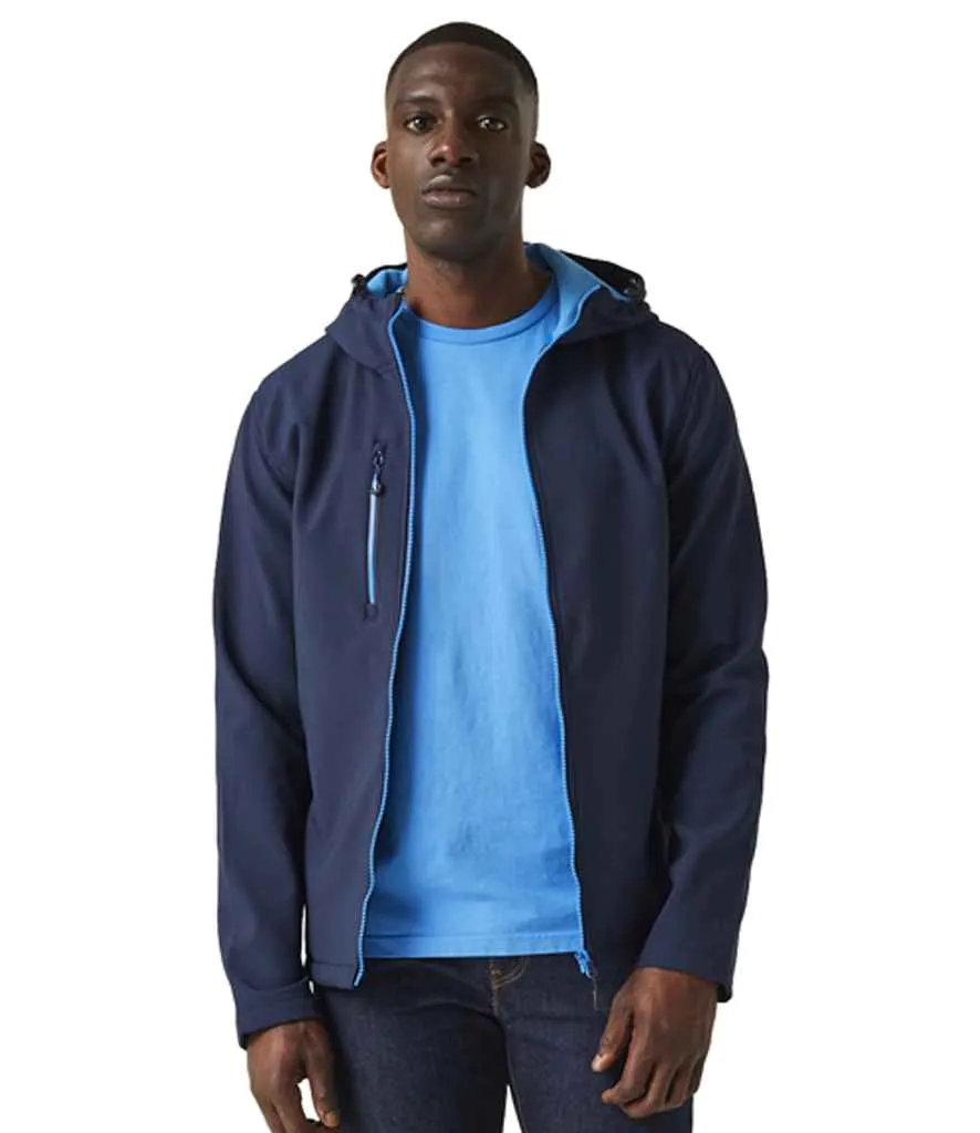 Regatta Navigate Two Layer Hooded Soft Shell Jacket | Navy/French Blue