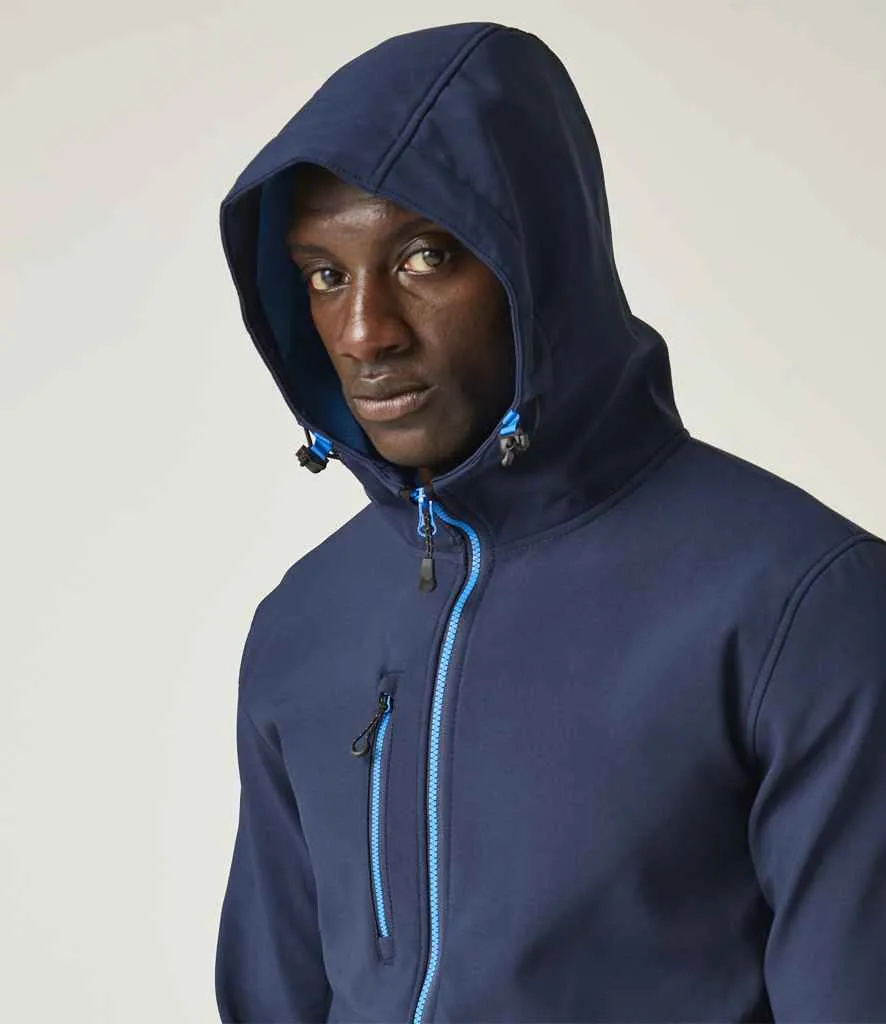 Regatta Navigate Two Layer Hooded Soft Shell Jacket | Navy/French Blue