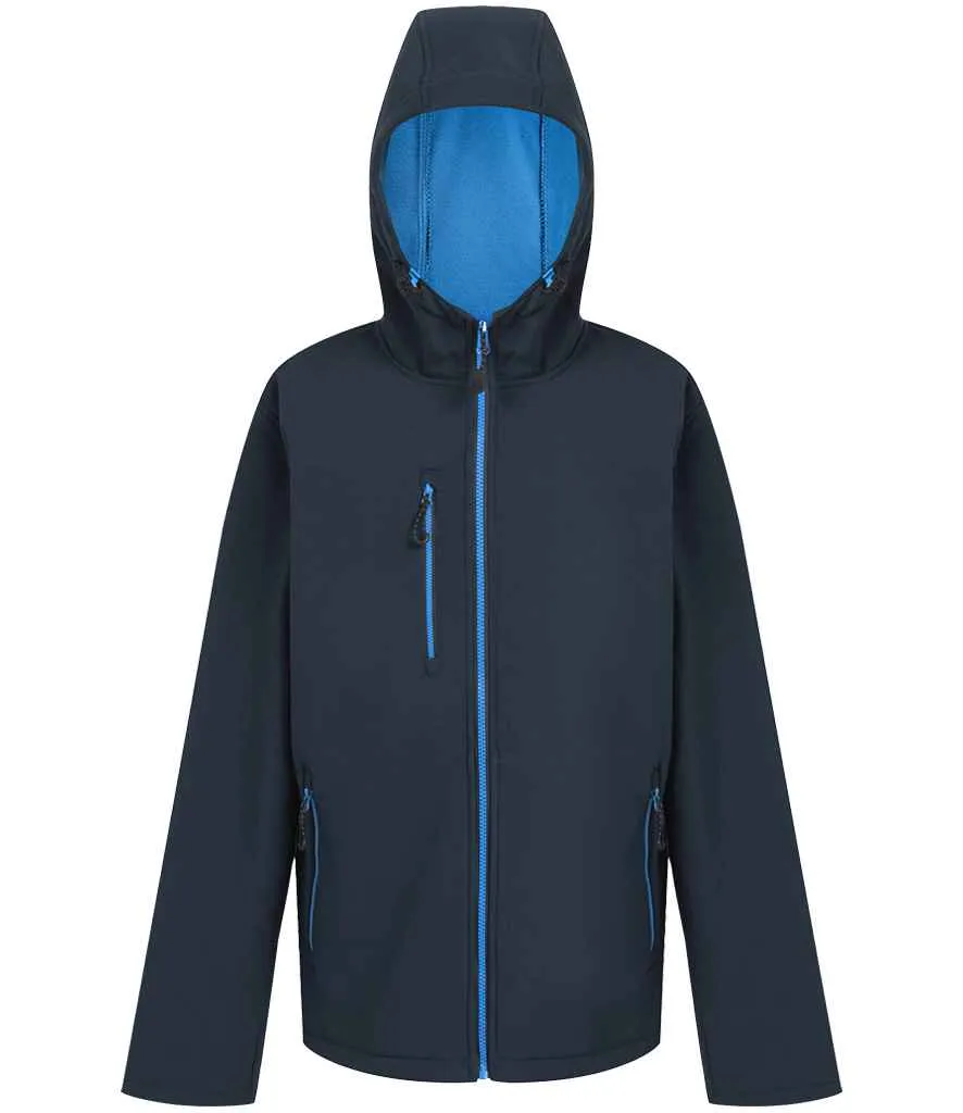Regatta Navigate Two Layer Hooded Soft Shell Jacket | Navy/French Blue