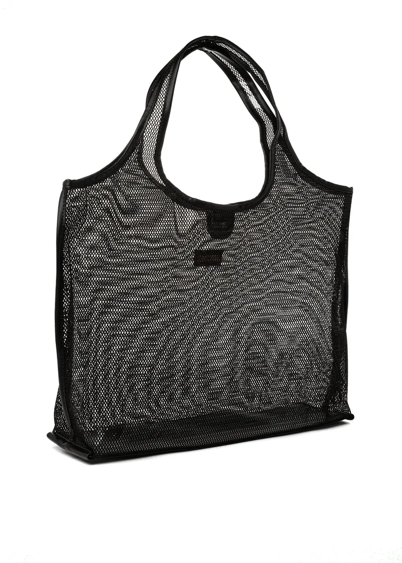 Roxy Black Mesh Tote - Haute Shore