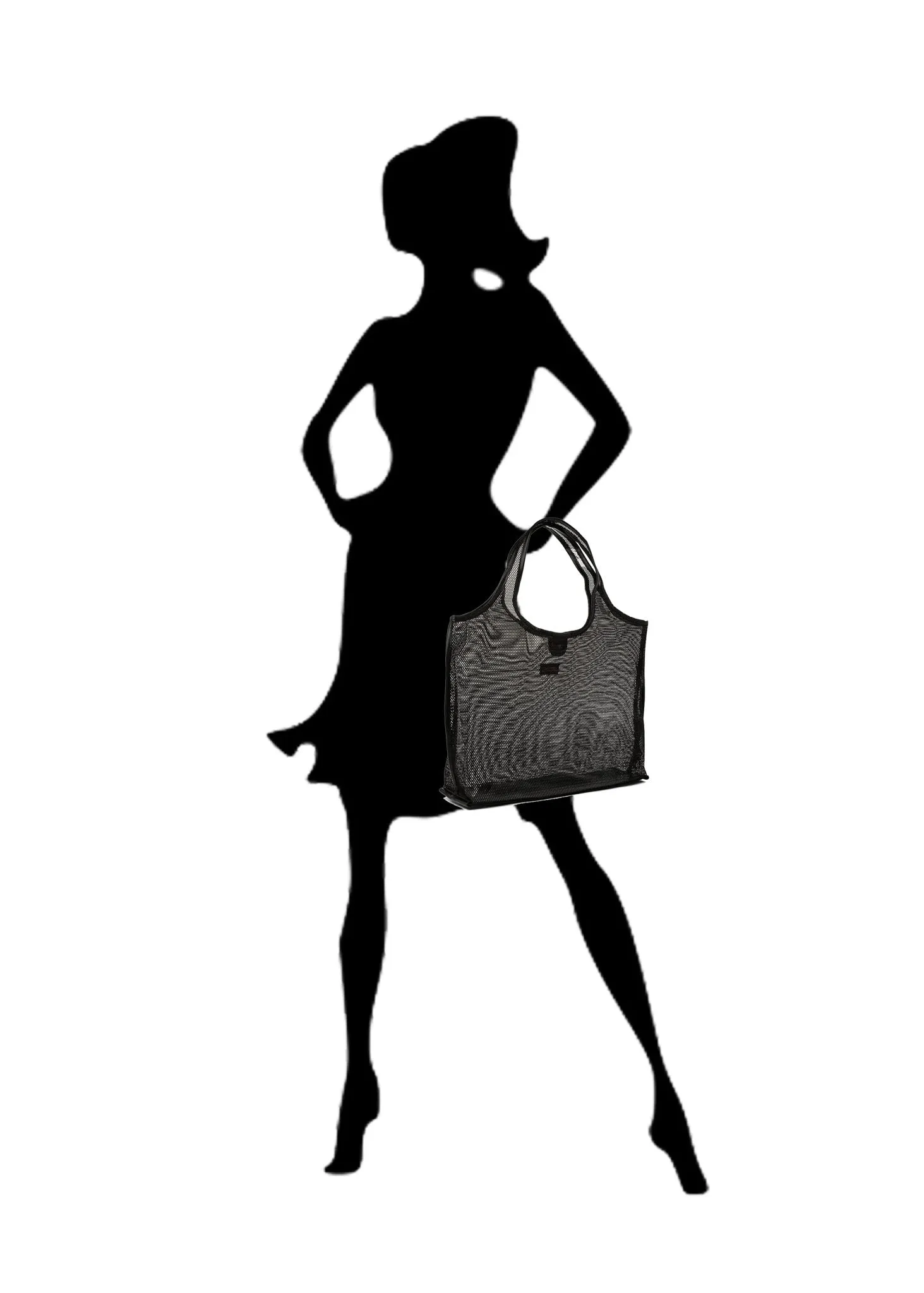 Roxy Black Mesh Tote - Haute Shore