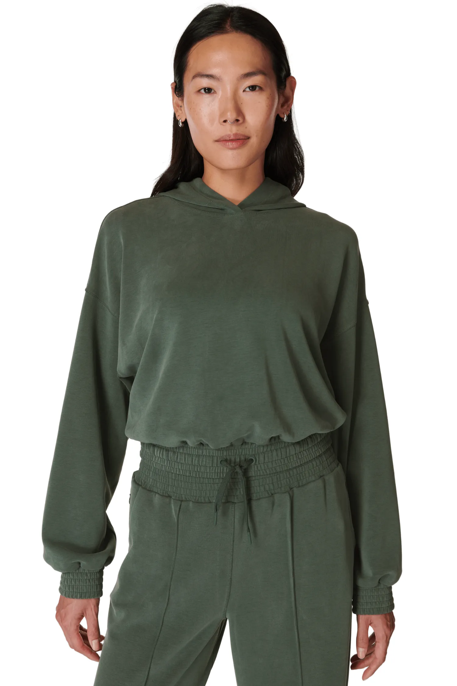 Sand Wash CloudWeight Crop Hoodie