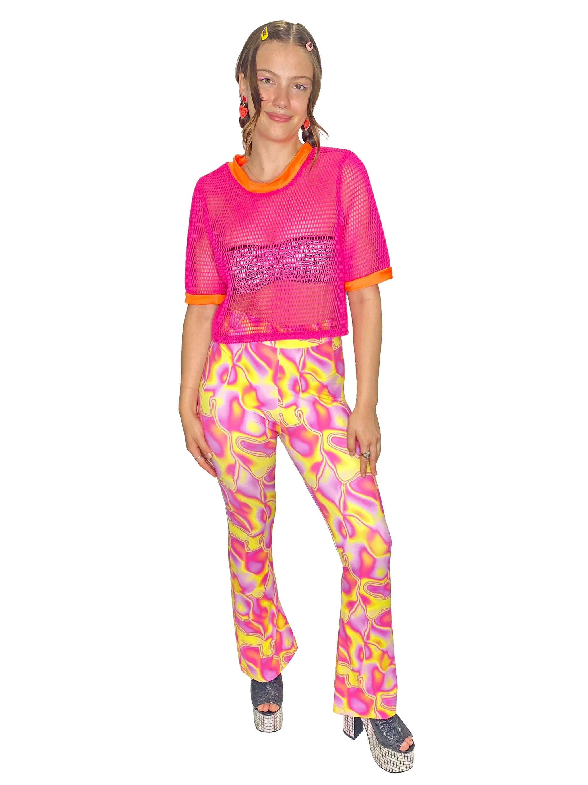 Sunset Mesh Oversized Crop Top