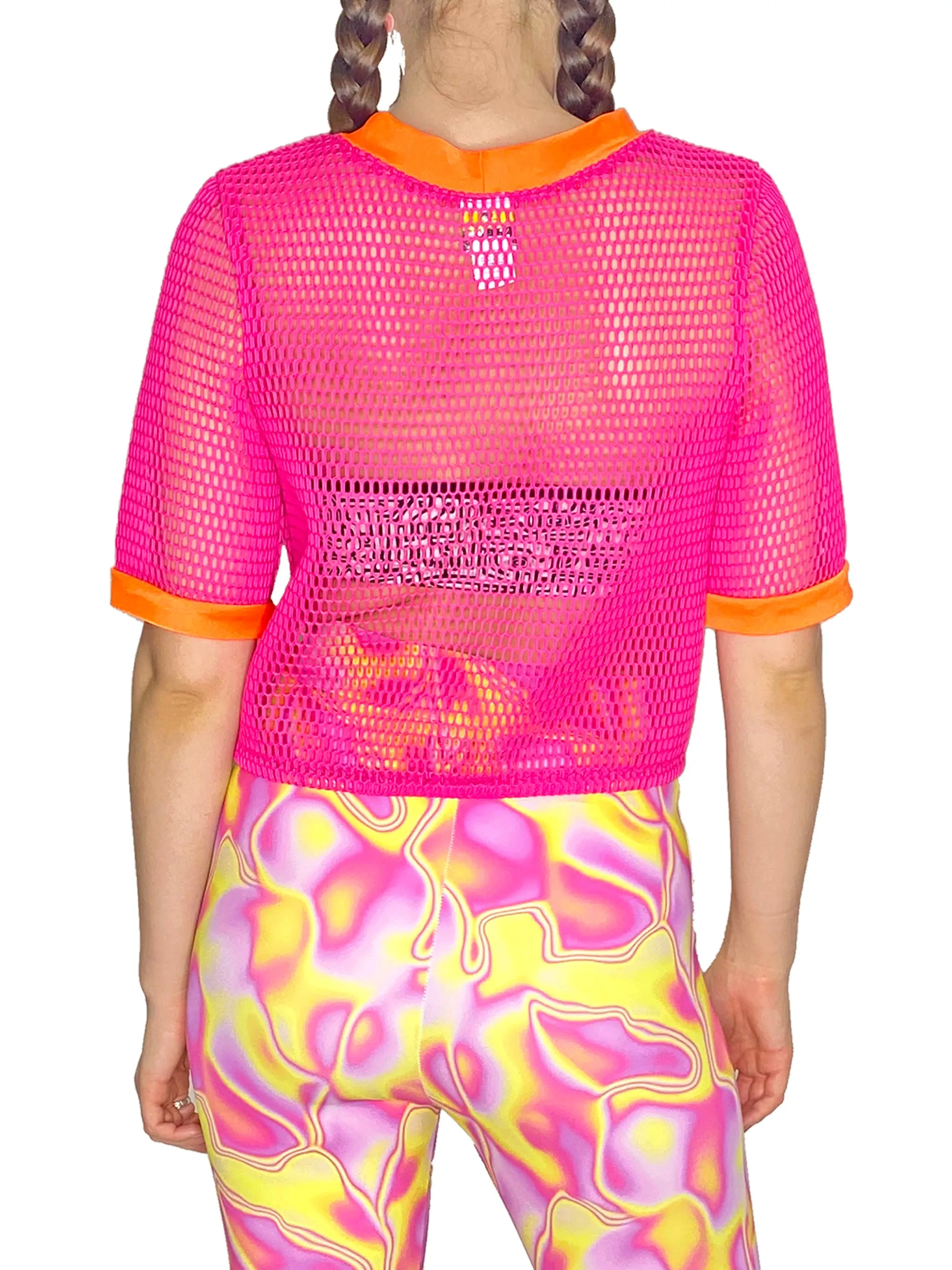 Sunset Mesh Oversized Crop Top